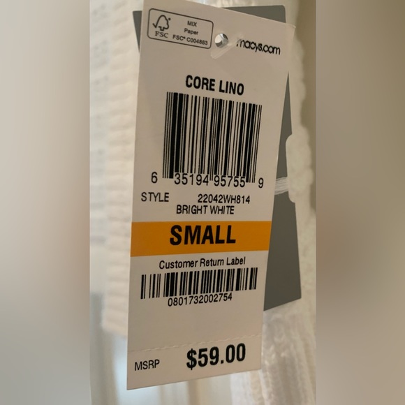 Chart Club Bright White Short Sleeve Cotton Sweater - Picture 6 of 6